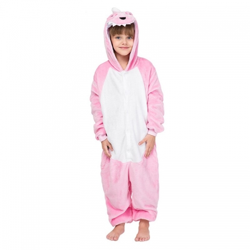  Детская пижама кигуруми розовый Динозаврик